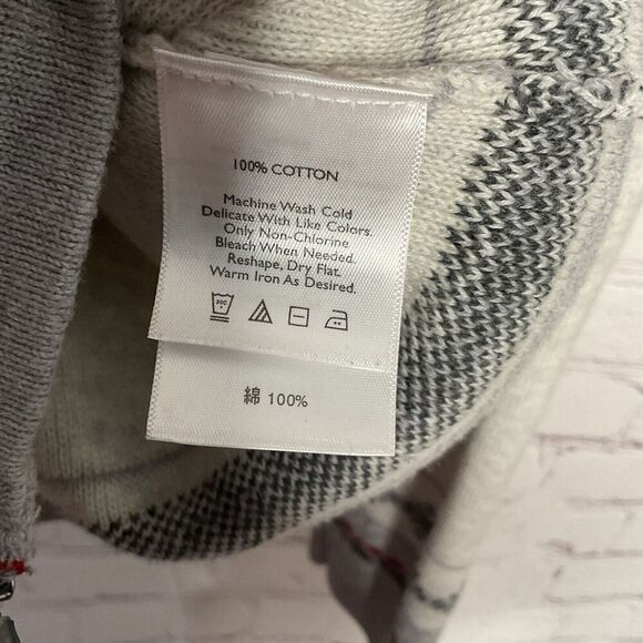 Vintage Eddie Bauer Sweater‎ Women Small Full Zip Gray Fair Isle Snowflakes Y2K - Picture 3 of 9